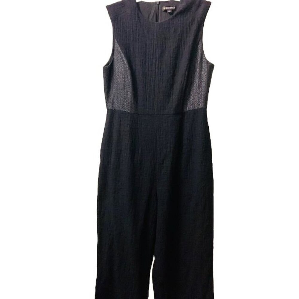Black WHISTLES Lined Jumpsuite Overall in Black and Silver Size 8